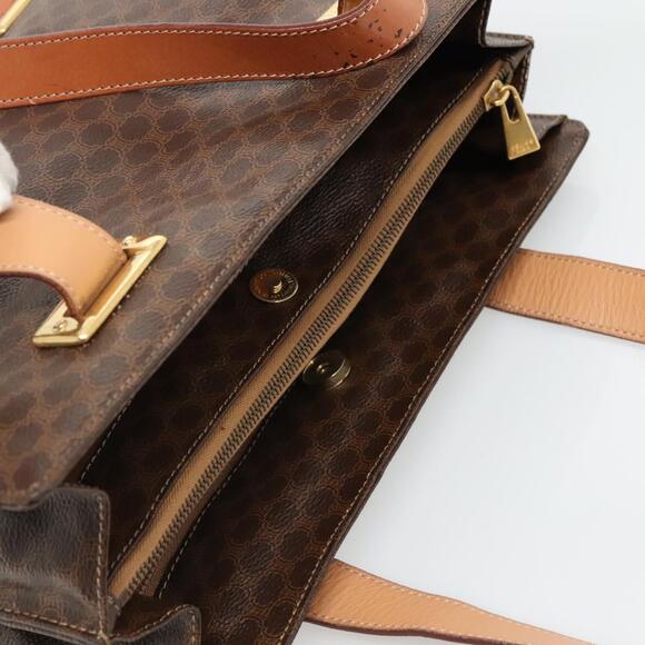 CELINE Macadam Canvas Shoulder Bag Pvc Leather Brown Gold - Picture 6 of 13